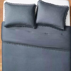 NewFull/Queen Lace Border Cotton Comforter & Sham Set-Threshold w/Studio McGee